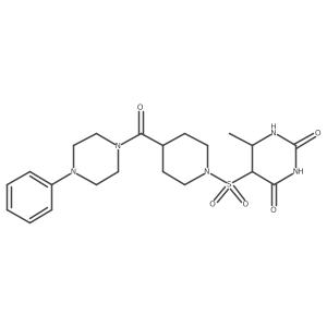 6-Methyl-5-[4-(4-phenylpiperazine-1-carbonyl)piperidin-1-yl]sulfonyl-1,3-diazinane-2,4-dione结构式