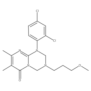 1-(2,4-dichlorophenyl)-3-(3-methoxypropyl)-7,8-dimethyl-1,2,3,4-tetrahydro-6H-pyrimido[1,2-a][1,3,5]triazin-6-one结构式