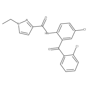 N-(4-chloro-2-(2-chlorobenzoyl)phenyl)-1-ethyl-1H-pyrazole-3-carboxamide结构式