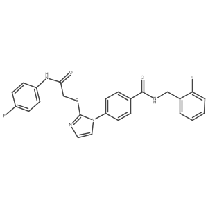 N-(2-fluorobenzyl)-4-(2-((2-((4-fluorophenyl)amino)-2-oxoethyl)thio)-1H-imidazol-1-yl)benzamide结构式