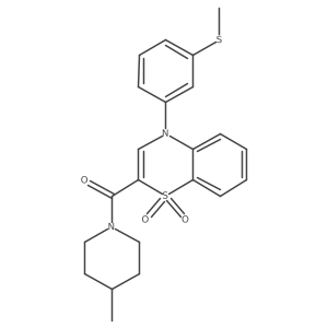 (4-methylpiperidin-1-yl)(4-(3-(methylthio)phenyl)-1,1-dioxido-4H-benzo[b][1,4]thiazin-2-yl)methanone Structure