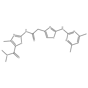 2-(2-(2-((4,6-dimethylpyrimidin-2-yl)amino)thiazol-4-yl)acetamido)-N,N,4-trimethylthiazole-5-carboxamide Structure