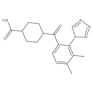 1-{[3,4-dimethyl-2-(1H-tetrazol-1-yl)phenyl]carbonyl}piperidine-4-carboxamide结构式