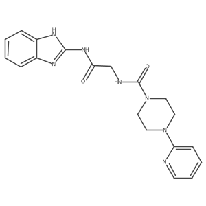 N-[2-(1H-benzimidazol-2-ylamino)-2-oxoethyl]-4-(pyridin-2-yl)piperazine-1-carboxamide结构式