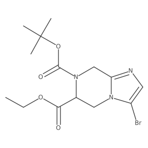 O7-tert-butyl O6-ethyl 3-bromo-6,8-dihydro-5H-imidazo[1,2-a]pyrazine-6,7-dicarboxylate结构式