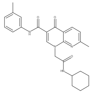 1-(2-(cyclohexylamino)-2-oxoethyl)-7-methyl-4-oxo-N-(m-tolyl)-1,4-dihydro-1,8-naphthyridine-3-carboxamide结构式