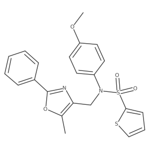 N-(4-methoxyphenyl)-N-[(5-methyl-2-phenyl-1,3-oxazol-4-yl)methyl]thiophene-2-sulfonamide结构式