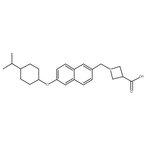 1-((6-(4-Isopropylcyclohexyloxy)naphthalen-2-yl)methyl)azetidine-3-carboxylic acid结构式