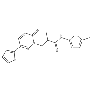 2-methyl-N-(5-methyl-1,3,4-thiadiazol-2-yl)-3-(6-oxo-3-(thiophen-2-yl)pyridazin-1(6H)-yl)propanamide Structure