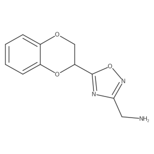 [5-(2,3-Dihydro-1,4-benzodioxin-2-yl)-1,2,4-oxadiazol-3-yl]methanamine结构式