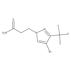 3-[4-bromo-3-(trifluoromethyl)-1H-pyrazol-1-yl]propanethioamide结构式