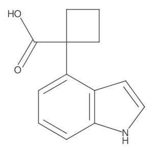 1-(1H-indol-4-yl)cyclobutane-1-carboxylic acid结构式