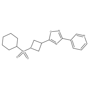 3-{5-[1-(Cyclohexanesulfonyl)azetidin-3-yl]-1,2,4-oxadiazol-3-yl}pyridine Structure