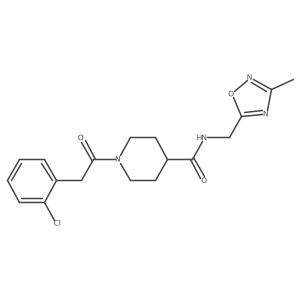 1-[2-(2-chlorophenyl)acetyl]-N-[(3-methyl-1,2,4-oxadiazol-5-yl)methyl]piperidine-4-carboxamide Structure