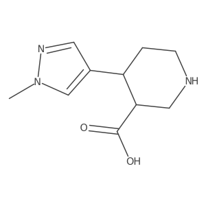 4-(1-methyl-1H-pyrazol-4-yl)piperidine-3-carboxylic acid结构式