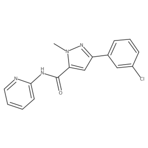 3-(3-chlorophenyl)-1-methyl-N-(pyridin-2-yl)-1H-pyrazole-5-carboxamide结构式