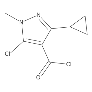 5-Chloro-3-cyclopropyl-1-methyl-1H-pyrazole-4-carbonyl chloride Structure
