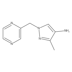 3-Methyl-1-(pyrazin-2-ylmethyl)-1h-pyrazol-4-amine结构式