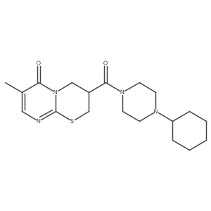 3-(4-cyclohexylpiperazine-1-carbonyl)-7-methyl-3,4-dihydropyrimido[2,1-b][1,3]thiazin-6(2H)-one结构式
