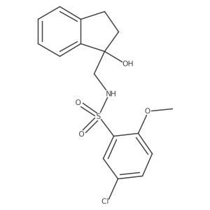 5-chloro-N-((1-hydroxy-2,3-dihydro-1H-inden-1-yl)methyl)-2-methoxybenzenesulfonamide结构式