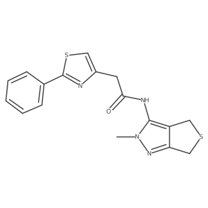 N-(2-methyl-2,6-dihydro-4H-thieno[3,4-c]pyrazol-3-yl)-2-(2-phenyl-1,3-thiazol-4-yl)acetamide Structure