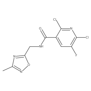 2,6-dichloro-5-fluoro-N-[(3-methyl-1,2,4-oxadiazol-5-yl)methyl]pyridine-3-carboxamide结构式