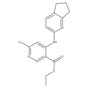 ethyl 6-chloro-4-(6,7-dihydro-5H-cyclopenta[b]pyridin-2-ylamino)pyridazine-3-carboxylate结构式