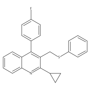 2-Cyclopropyl-4-(4-fluorophenyl)-3-[(phenylthio)methyl]quinoline结构式