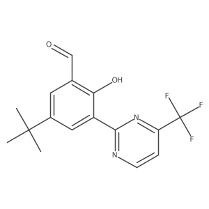 5-(Tert-butyl)-2-hydroxy-3-(4-(trifluoromethyl)pyrimidin-2-yl)benzaldehyde Structure