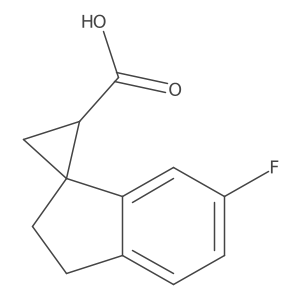 6'-Fluoro-2',3'-dihydrospiro[cyclopropane-1,1'-indene]-2-carboxylic acid Structure
