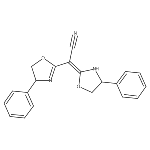 2-((S)-4-Phenyl-4,5-dihydrooxazol-2-yl)-2-((S)-4-phenyloxazolidin-2-ylidene)acetonitrile结构式