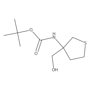 tert-Butyl (3-(hydroxymethyl)tetrahydrothiophen-3-yl)carbamate结构式
