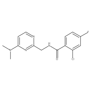 2-chloro-N-{[4-(dimethylamino)pyrimidin-2-yl]methyl}-4-fluorobenzamide Structure