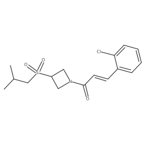 (E)-3-(2-chlorophenyl)-1-(3-(isobutylsulfonyl)azetidin-1-yl)prop-2-en-1-one结构式