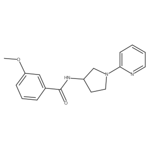 3-methoxy-N-(1-(pyridin-2-yl)pyrrolidin-3-yl)benzamide结构式