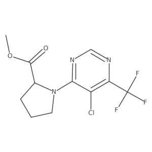 methyl (2S)-1-[5-chloro-6-(trifluoromethyl)pyrimidin-4-yl]pyrrolidine-2-carboxylate结构式