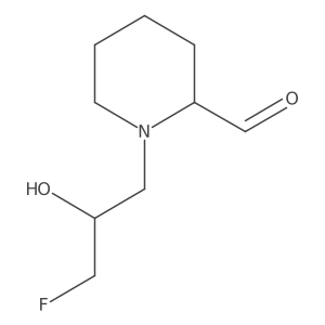 1-(3-Fluoro-2-hydroxypropyl)piperidine-2-carbaldehyde结构式