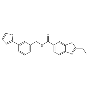 2-ethyl-N-((2-(furan-2-yl)pyridin-4-yl)methyl)benzo[d]thiazole-6-carboxamide结构式