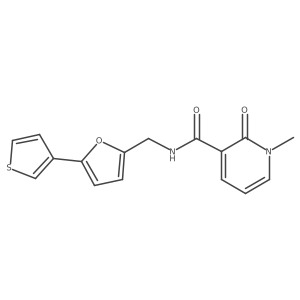 1-methyl-2-oxo-N-((5-(thiophen-3-yl)furan-2-yl)methyl)-1,2-dihydropyridine-3-carboxamide结构式