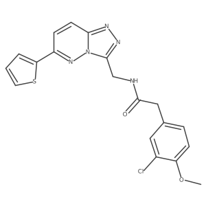 2-(3-chloro-4-methoxyphenyl)-N-((6-(thiophen-2-yl)-[1,2,4]triazolo[4,3-b]pyridazin-3-yl)methyl)acetamide结构式