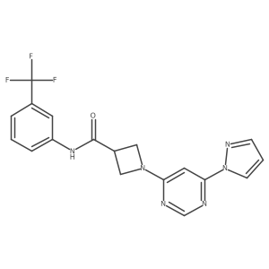 1-(6-(1H-pyrazol-1-yl)pyrimidin-4-yl)-N-(3-(trifluoromethyl)phenyl)azetidine-3-carboxamide Structure