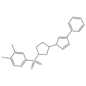 1-(1-((4-fluoro-3-methylphenyl)sulfonyl)pyrrolidin-3-yl)-4-phenyl-1H-1,2,3-triazole Structure
