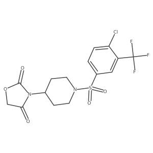 3-(1-((4-Chloro-3-(trifluoromethyl)phenyl)sulfonyl)piperidin-4-yl)oxazolidine-2,4-dione结构式