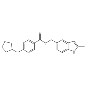 N-((2-methyl-1H-indol-5-yl)methyl)-6-((tetrahydrofuran-3-yl)oxy)nicotinamide Structure