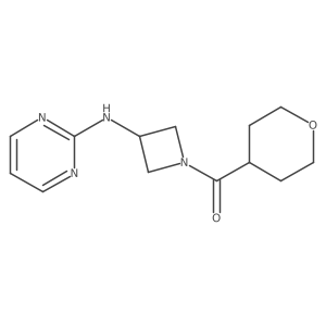 (3-(pyrimidin-2-ylamino)azetidin-1-yl)(tetrahydro-2H-pyran-4-yl)methanone Structure