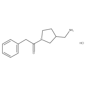 1-[3-(Aminomethyl)pyrrolidin-1-yl]-2-phenylethanone;hydrochloride结构式