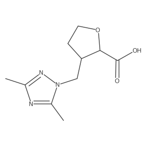 rac-(2R,3R)-3-[(dimethyl-1H-1,2,4-triazol-1-yl)methyl]oxolane-2-carboxylic acid Structure