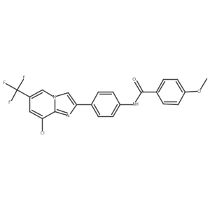 N-{4-[8-chloro-6-(trifluoromethyl)imidazo[1,2-a]pyridin-2-yl]phenyl}-4-methoxybenzamide结构式