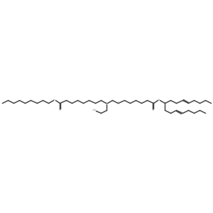 (5Z,12Z)-Heptadeca-5,12-dien-9-yl 8-((2-hydroxyethyl)(8-(nonyloxy)-8-oxooctyl)amino)octanoate结构式
