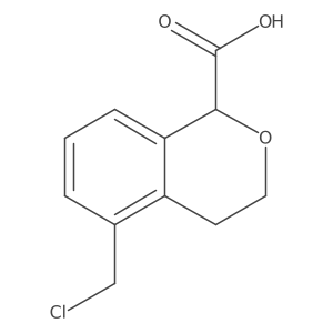 5-(Chloromethyl)-3,4-dihydro-1H-2-benzopyran-1-carboxylic acid结构式